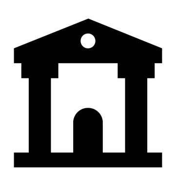 Adliye düz vektör simgesi 