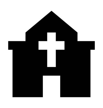 kilise düz vektör simgesi 
