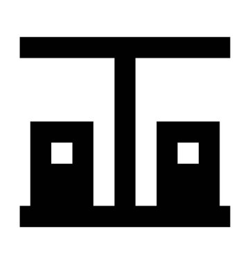 Yakıt istasyonu düz vektör simgesi 