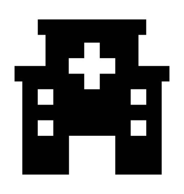 Hastane düz vektör simgesi 