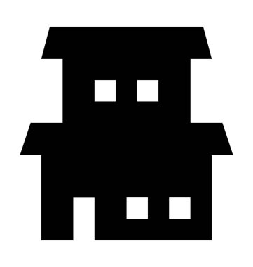 Müstakil ev düz vektör simgesi 