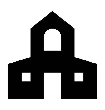 Tarihi bina düz vektör simgesi 