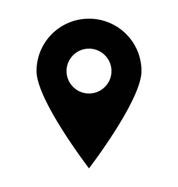 harita pin düz vektör simgesi 