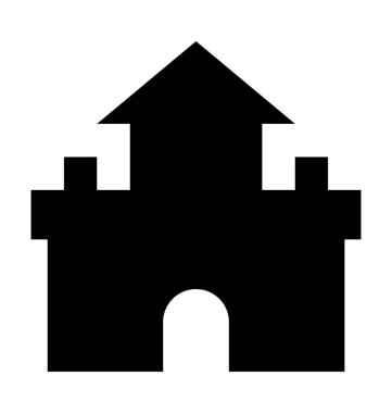 Tarihi bina düz vektör simgesi 