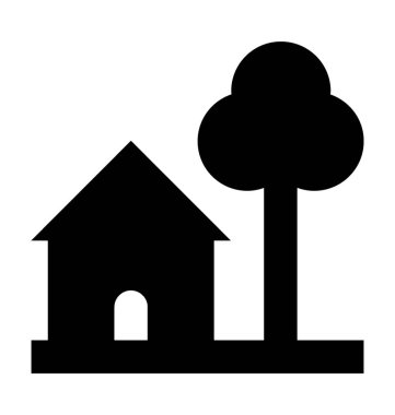 Ülke ev düz vektör simgesi 