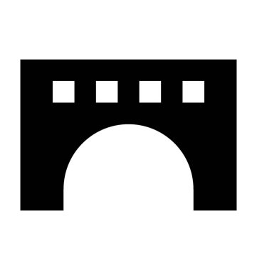 Kemer kapı düz vektör simgesi 