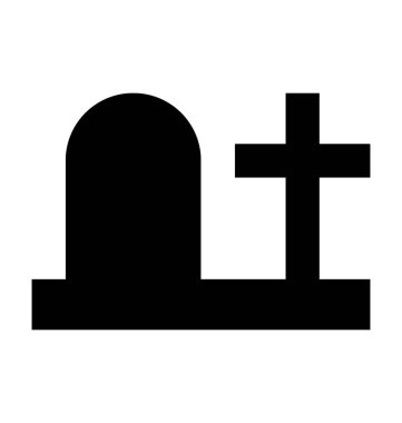 Mezarlık düz vektör simgesi 