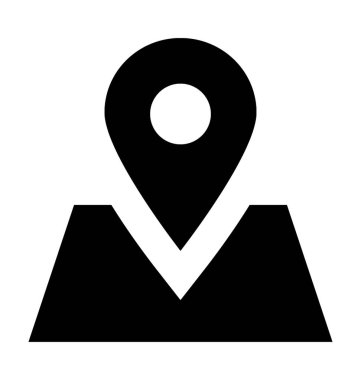 harita pin düz vektör simgesi 