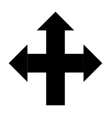 Yol kavşak düz vektör simgesi 