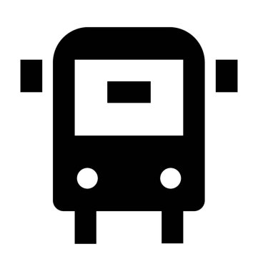 Halk otobüsü düz vektör simgesi 