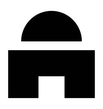 Rotunda düz vektör simgesi 