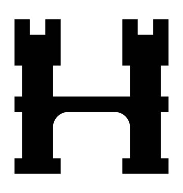 Tor II kapı düz vektör simgesi 