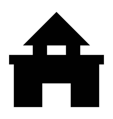 Kulübe düz vektör simgesi