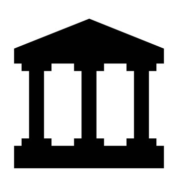 Adliye düz vektör simgesi