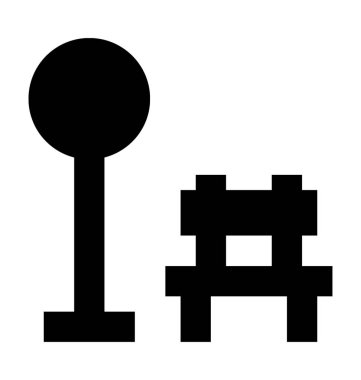 Park Bench düz vektör simgesi