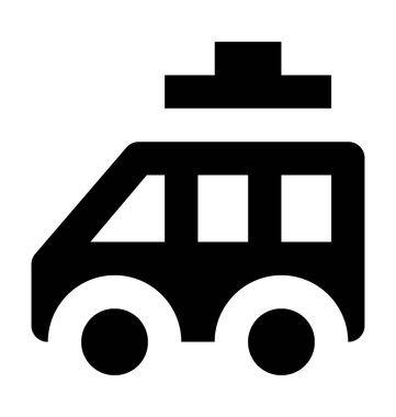 Tur otobüs düz vektör simgesi