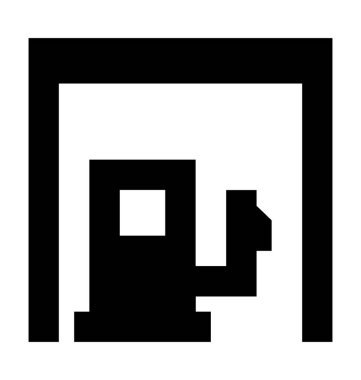 Yakıt istasyonu düz vektör simgesi