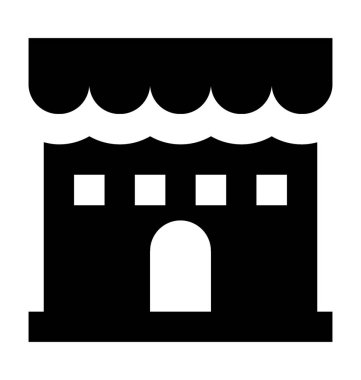 Mağaza düz vektör simgesi