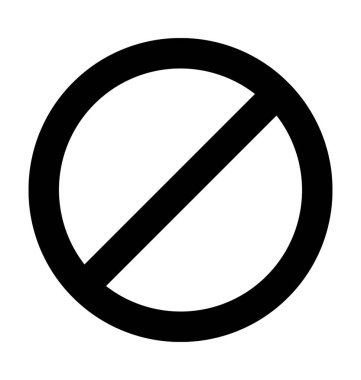 Hiçbir işaret düz vektör simgesi