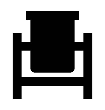 Çöp kutusu düz vektör simgesi