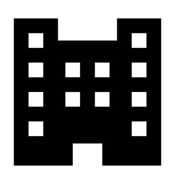 Hastane düz vektör simgesi