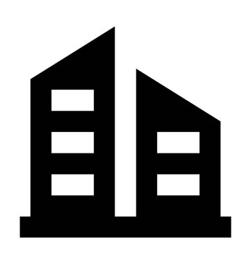 Modern bina düz vektör simgesi