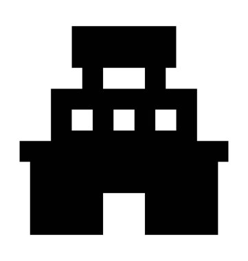 Okul binası düz vektör simgesi