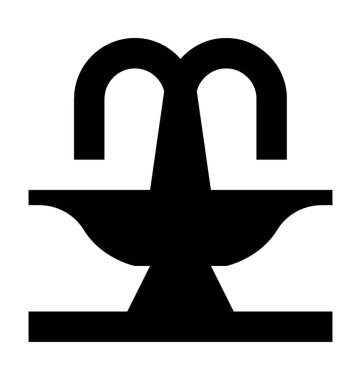 Çeşme düz vektör simgesi