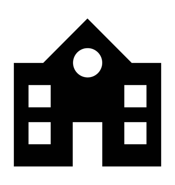 Edificio Histórico Plano Vector Icono — Vector de stock