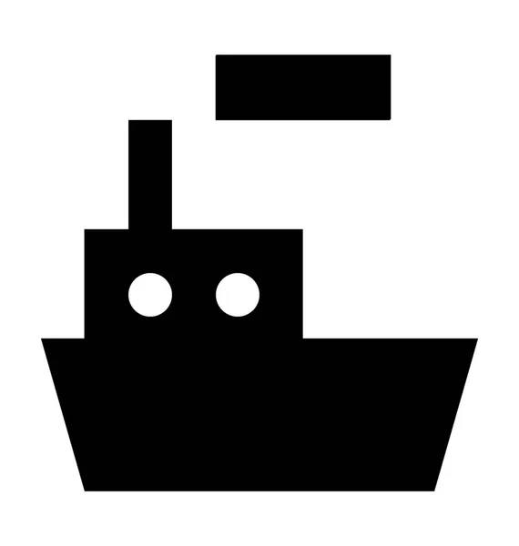 Lading Schip Platte Vector Icon — Stockvector