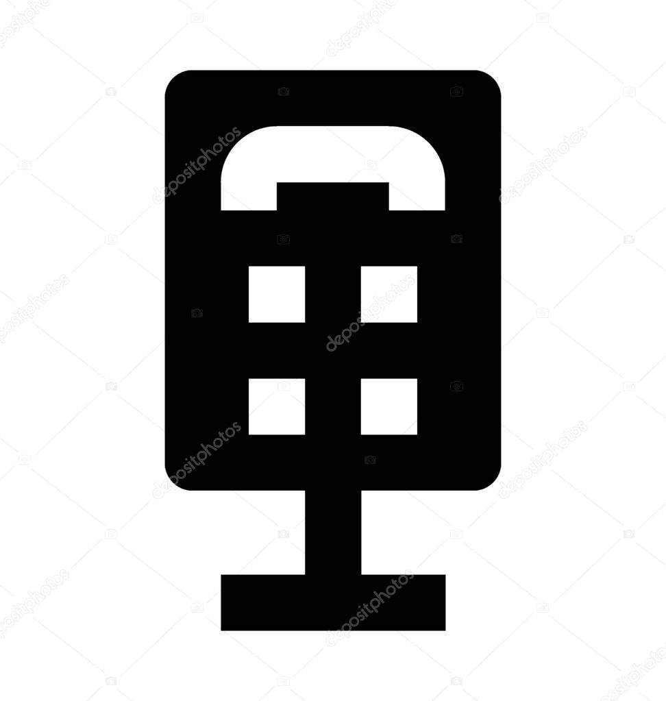 Telephone Booth Flat Vector Icon