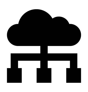 Bulut ağ düz vektör simgesi