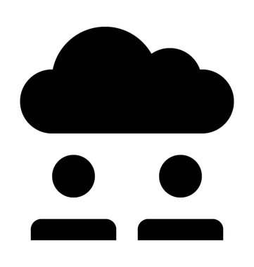 Bulut kullanıcılar düz vektör simgesi
