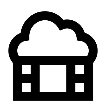 Bulut ortam düz vektör simgesi