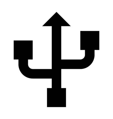 USB işareti düz vektör simgesi