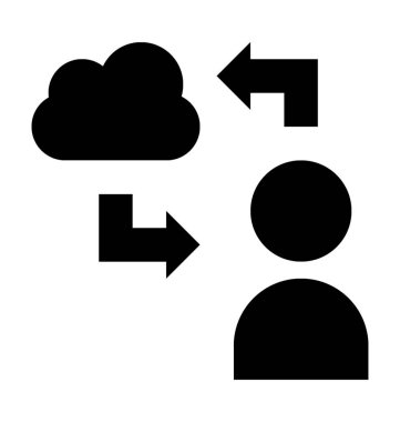 Bulut Kullanıcı düz vektör simgesi
