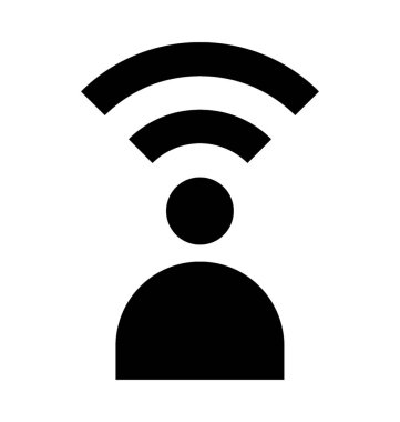WiFi Kullanıcı düz vektör simgesi