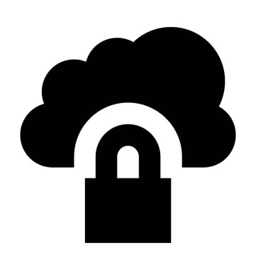 Bulut güvenlik düz vektör simgesi