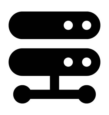 Ağ sunucu düz vektör simgesi