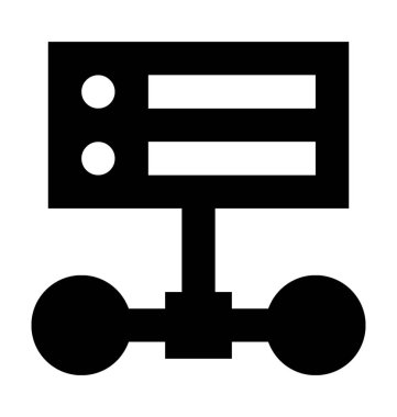 Ağ sunucu düz vektör simgesi