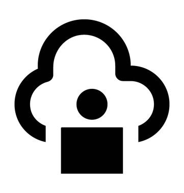 Bulut Kullanıcı düz vektör simgesi