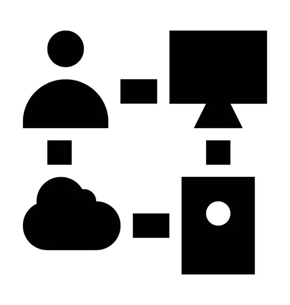 Cloud Communication Flat Vector Icon — Stock Vector