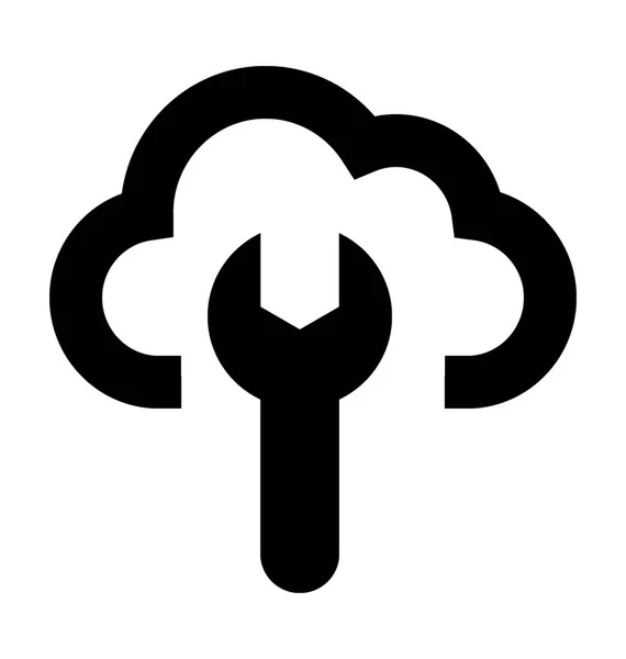 Cloud Settings Flat Vector Icon — Stock Vector