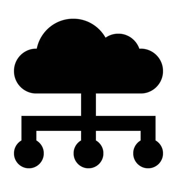 Cloud Sharing Icono Vector Plano — Archivo Imágenes Vectoriales