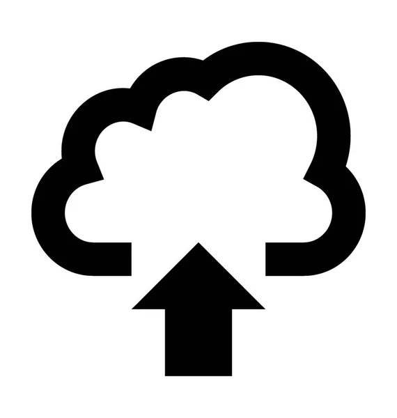 Cloud Upload Płaska Ikona Wektora — Wektor stockowy