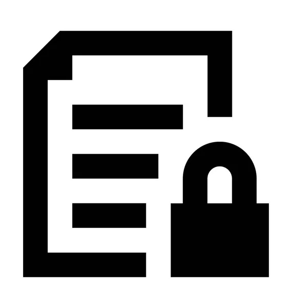 Secure Document Flat Vector Icon — Stock Vector