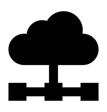 Bulut paylaşımı düz vektör simgesi