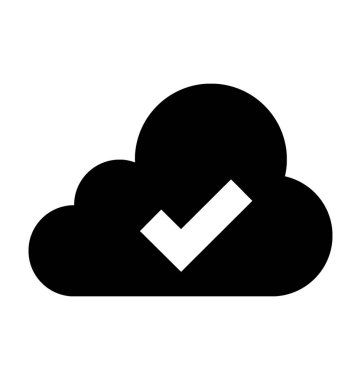 Bulut kabul düz vektör simgesi