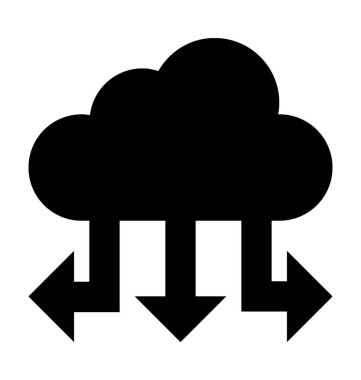 Bulut paylaşımı düz vektör simgesi