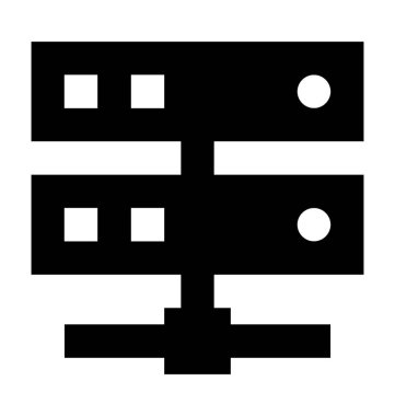 Sunucu ağ düz vektör simgesi